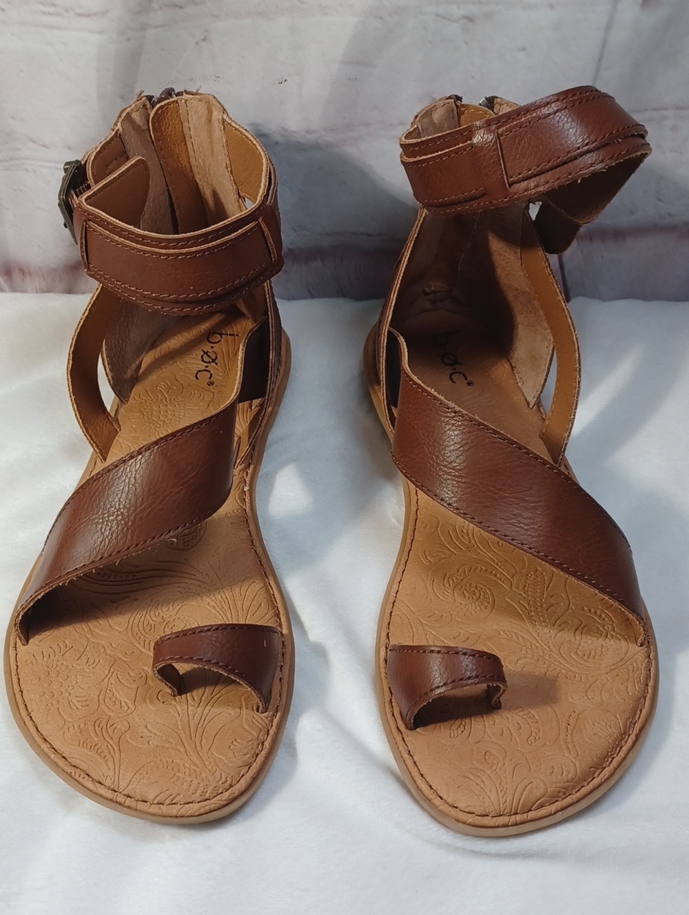 b.o.c brown gladiator toe loop comfort sandals ankle strap boho festival women 6 - Picture 3 of 13